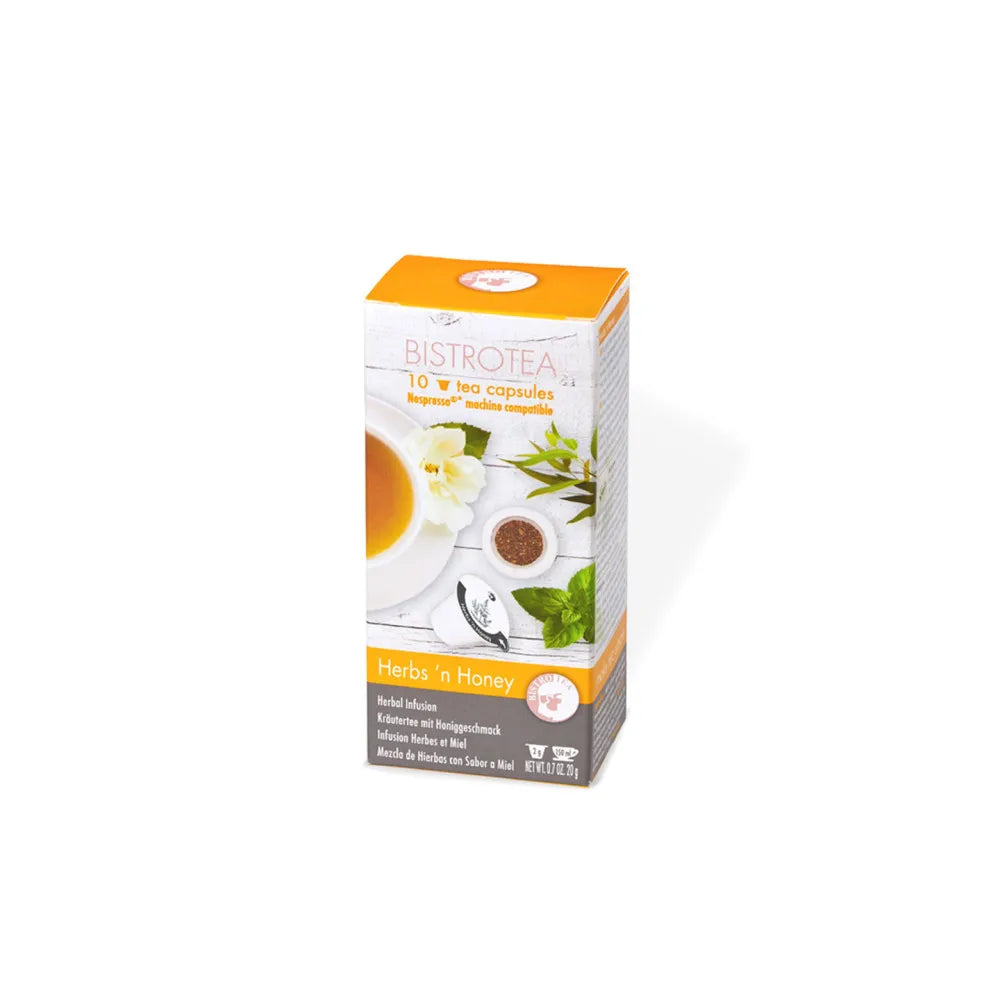 Bio-Teekapseln für Nespresso®-Maschinen Bistro Tea Herbs’n Honey, 10 Stk.