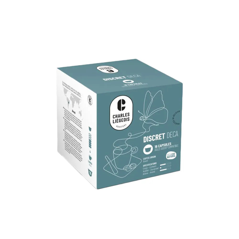 Entkoffeinierte Kaffeekapseln geeignet für NESCAFÉ® Dolce Gusto® Charles Liégeois Discret Deca, 16 Stk.