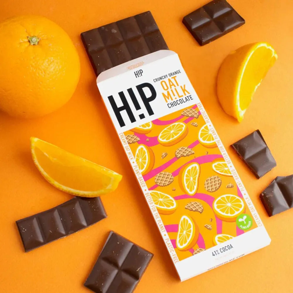 Hafermilchschokoladentafel mit Orangengeschmack und Waffelstückchen H!P, 70 g
