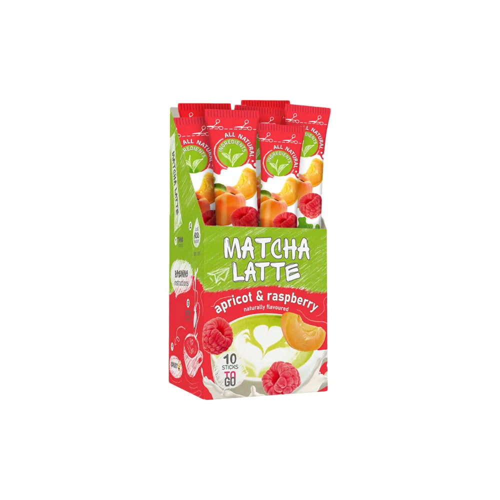 Instant Teegetränk g’tea! Matcha Latte Apricot & Raspberry, 10 Stk.