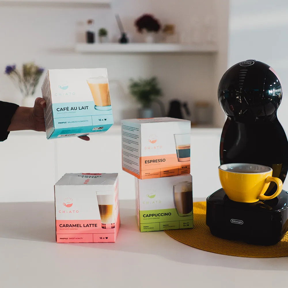Kaffeekapseln kompatibel mit NESCAFÉ® Dolce Gusto® CHiATO Café au Lait, 16 Stk.