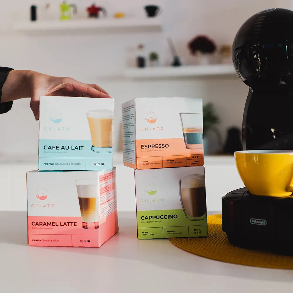 Kaffeekapseln kompatibel mit NESCAFÉ® Dolce Gusto® CHiATO Café au Lait, 16 Stk.