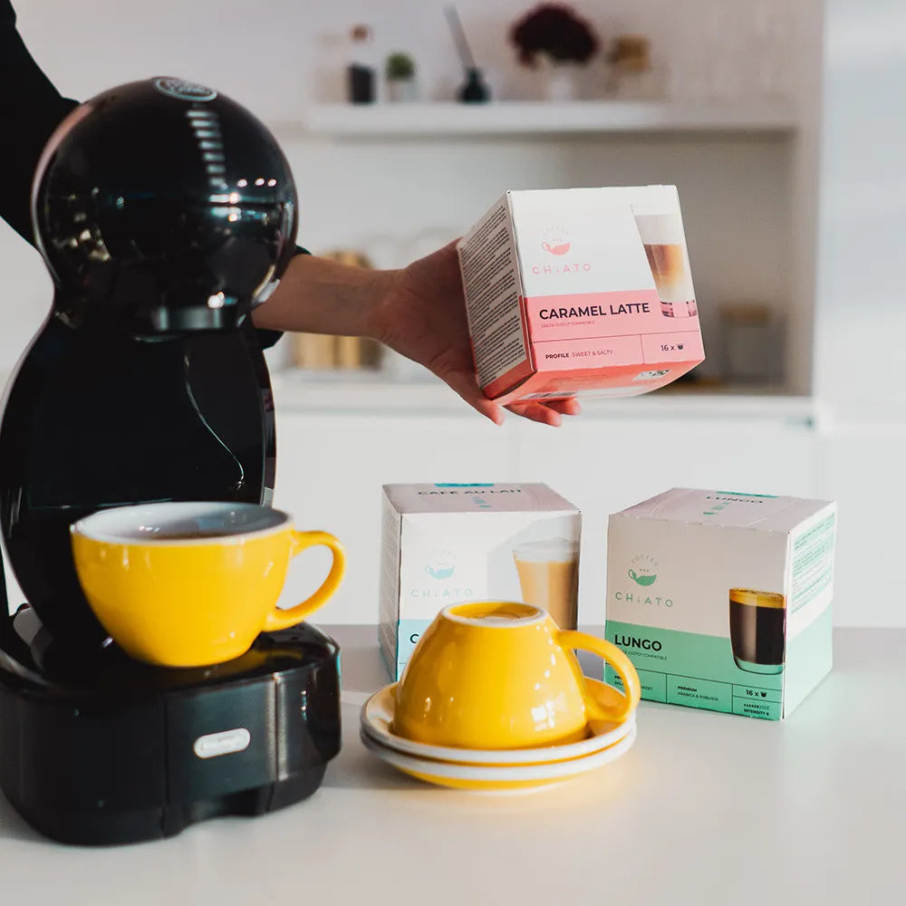 Kaffeekapseln kompatibel mit NESCAFÉ® Dolce Gusto® CHiATO Caramel Latte, 16 Stk.