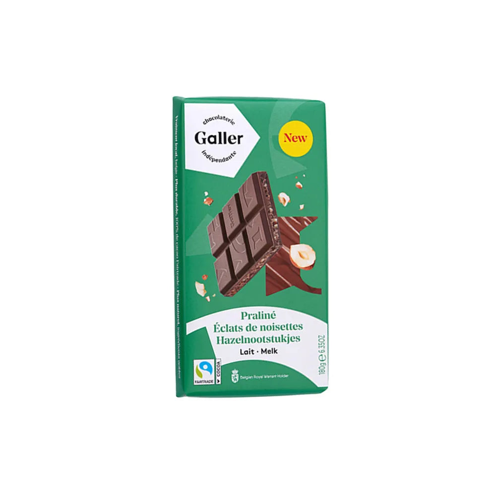 Milchschokoladentafel mit Pralinéfüllung und zerkleinerten Haselnüssen Galler Lait Praline Eclats de Noisettes, 180 g