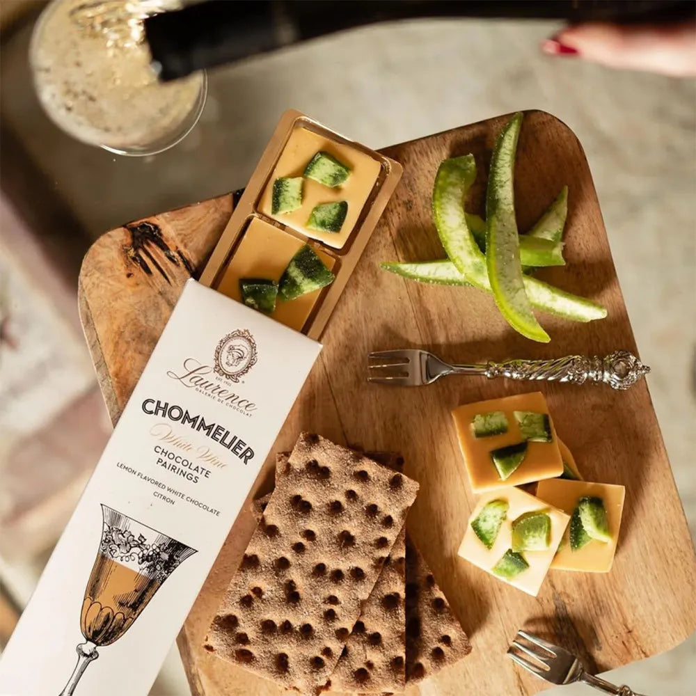 Weiße Schokolade mit Zitronen Laurence Chommelier White Wine, 100 g
