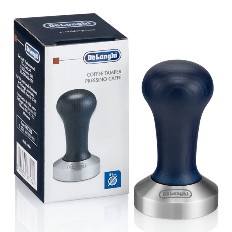 Edelstahl-Tamper mit Holzgriff DeLonghi DLSC058, 51 mm