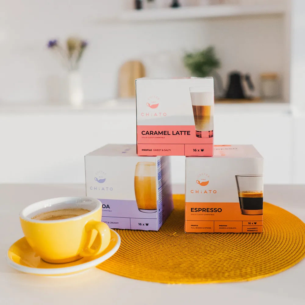 Kaffeekapseln kompatibel mit NESCAFÉ® Dolce Gusto® CHiATO Caramel Latte, 16 Stk.