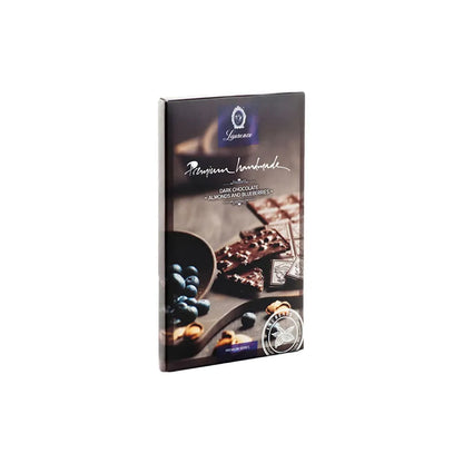 Schwarze Schokolade mit Mandeln und Heidelbeeren Laurence, 80 g