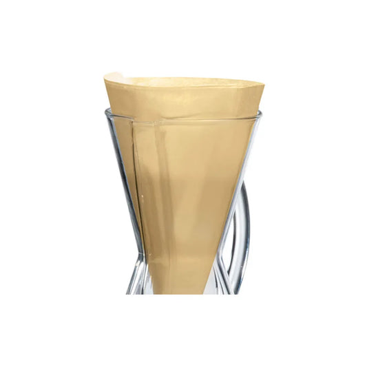 Ungefaltete Naturpapierfilter Chemex Half Moon, 100 Stk. (für 3–Tassen Chemex)