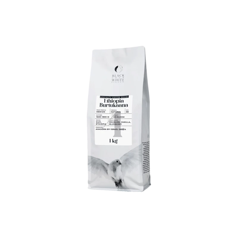Spezialitätenkaffee Bohnen Black Crow White Pigeon Ethiopia Burtukaana, 1 kg